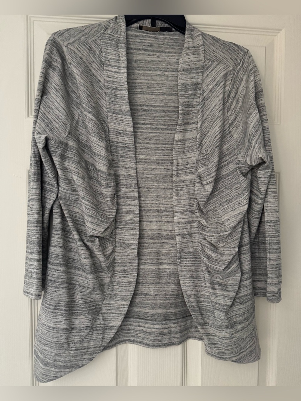 “The Limited” - Grey Marled Draped Open-Front  Lightweight Cardigan / Size Large